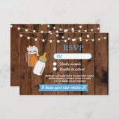 RSVPベビーシャワーボーイブルービールブルーイングウッド 招待状 (正面/裏面)