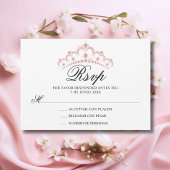 RSVPホワイトピンクキンセスペインのーニェラカンス 出欠カード