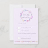 RSVPボーホフェザーパープルトバルベビー賛美ズ 出欠カード (裏面)