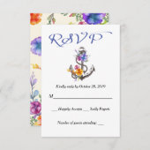 RSVPボー航海のトいかりフローラブルー応答 出欠カード (正面/裏面)