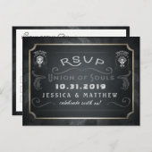 RSVPポストカードに一致するSoulsのハロウィーン連合 インビテーションポストカード (正面/裏面)