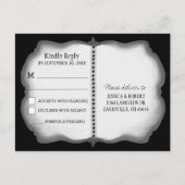 RSVPポストカ結婚ー – ハロウィーンスカルオレンジ&ブラック インビテーションポストカード (裏面)