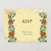 RSVPポピーカスタムズコーンフラワーズポストカード インビテーションポストカード (正面/裏面)