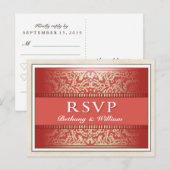 RSVPマッチングポストカードキングクイーンハートラスベガス インビテーションポストカード (正面/裏面)