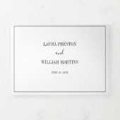 RSVPミニマルと詳細を使ったフレームの写真 三つ折り招待状 (カバー)