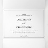 RSVPミニマルと詳細を使ったフレームの写真 三つ折り招待状 (内部中)