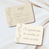 RSVPムエストラスペインの・デ・カリニョ・アン・ソブルシャンパーニュ エンクロージャーカード