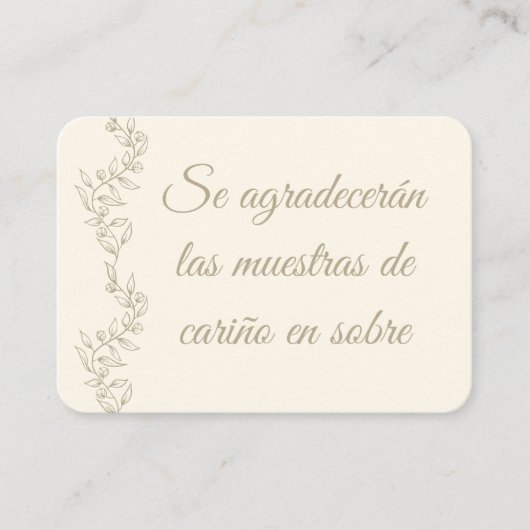 RSVPムエストラスペインの・デ・カリニョ・アン・ソブルシャンパーニュ エンクロージャーカード (正面)