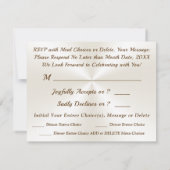 RSVPメニュエレガントー・カードまたはメニュー選択の削除 招待状 (裏面)