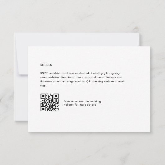 RSVPメニュカスタムーテンプレート – 独自のカラー/イメージを追加 出欠カード (裏面)