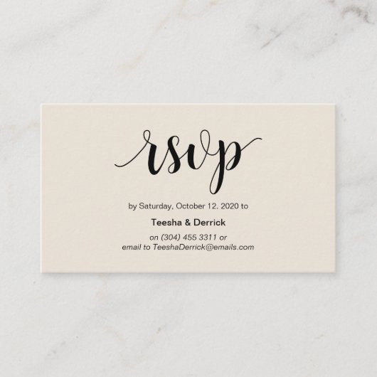 RSVPモダンオンライン エンクロージャーカード (正面)