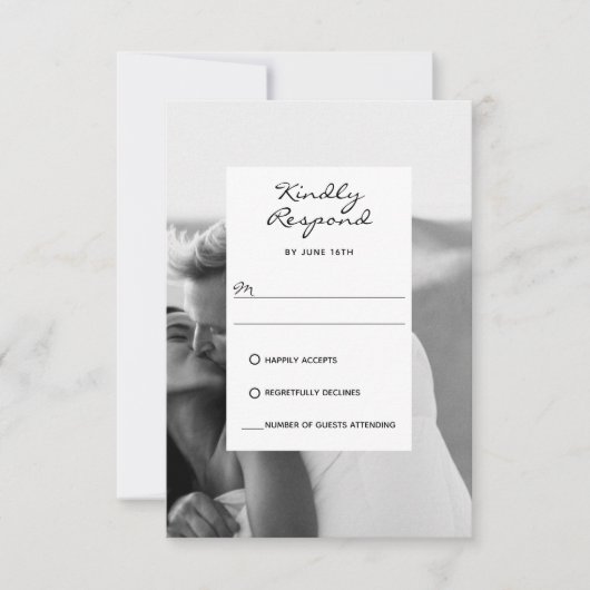 RSVPモダンカーエレガントド(写真あり) 招待状 (正面)