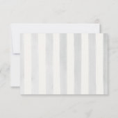 RSVPモダンストライプ&ボヘミアン水色フローラ 出欠カード (裏面)