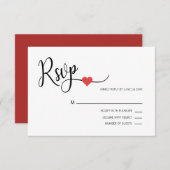 RSVPモダンメニューのCLASSY REDとWhite結婚 RSVP (正面/裏面)
