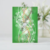 RSVPライムエレガントグリーン金ゴールドダイヤモンドジュエルパーティー 出欠カード (スタンド正面)