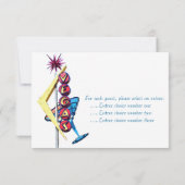 RSVPラスベガスのお祝いのネオンサイン 出欠カード (裏面)