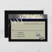 RSVPラスベガスアールデコ | シルバーブラック 出欠カード (正面/裏面)