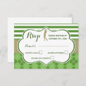 RSVPレスポンスカードゴルフグリーン金ゴールド 招待状 (正面/裏面)
