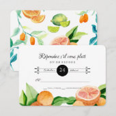 RSVPレスポンスシトラオレンジクンクアットレモシンプルン 出欠カード (正面/裏面)