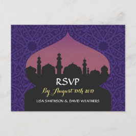 RSVPレスポンス結婚のアラビアンナイト インビテーションポストカード