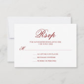 RSVPレッドピンクキンセスペインのーニェラカンス 出欠カード (正面)