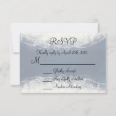 RSVPレースエレガントとダークブルーの真珠 出欠カード (裏面)