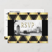 RSVPローアリングティーズアールデコ インビテーションポストカード (正面/裏面)