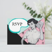 RSVPヴィンテージの粋な秘書カード 出欠カード (スタンド正面)