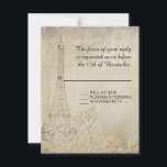 RSVPヴィンテージパリパリスタイリッシュ結婚ズ 出欠カード<br><div class="desc">トープ色の背景色の方法で暖かいクリーム。対応するRSVP応答の返信カードには、追加料金なしで白い封筒が含まれている。この作品はヴィンテージに見えるが絵を描、アンティークのパリのレトロなカラーパレットとスタイル結婚式招待状セットにAudrey Jeanne Robertsによって新たに登場した。渦巻きインスパイア状のスクロールを持つフローラスワッグの百年の壁紙の回りで、背景にエッフェルの塔とシャンデリアエレガントー。美しい手のレタリングの筆跡は、手"パリ書"と共に背景を満たす。 一致する完全な結婚式招待状コレクションセットがある。</div>