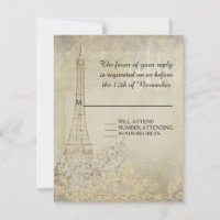 RSVPヴィンテージパリパリスタイリッシュ結婚ズ