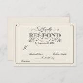 RSVPヴィンテージホワイト – 曲要求WT313付 出欠カード (正面/裏面)