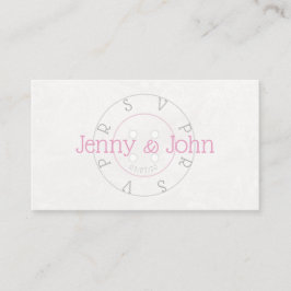 RSVPヴィンテージレースとピンクボタン裁縫カード エンクロージャーカード