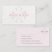 RSVPヴィンテージレースとピンクボタン裁縫カード エンクロージャーカード (正面/裏面)