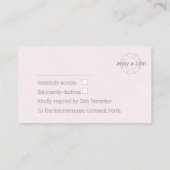 RSVPヴィンテージ緑とピンクのボタン裁縫カード エンクロージャーカード (裏面)