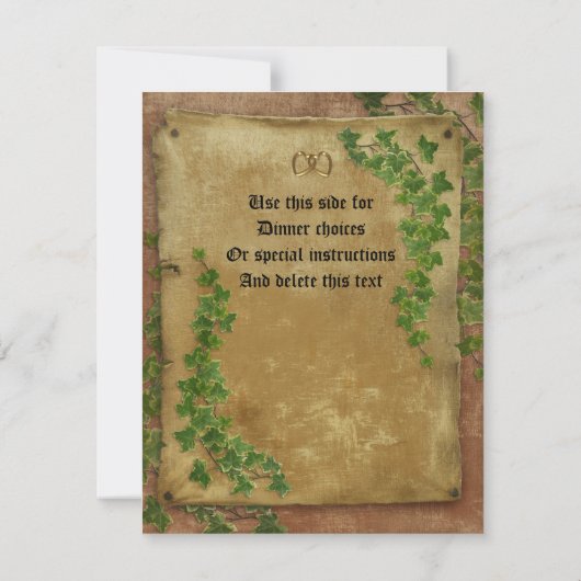 RSVP中世結婚式招待状 出欠カード (裏面)