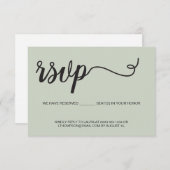 RSVP予約エレガントシートSage Green結婚の 出欠カード (正面/裏面)