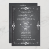 RSVP付きのChalkboard結婚式招待状 招待状 (正面/裏面)