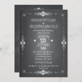 RSVP付きのChalkboard Mason Jar結婚式招待状 招待状 (正面/裏面)