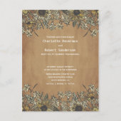 RSVP付き素朴ひまわり結婚式招待状 ポストカード (正面)