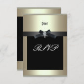 RSVP企業のイベントブフォーマルラックタイシャンパン 出欠カード (正面/裏面)