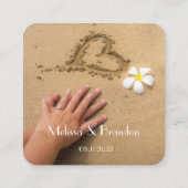 RSVP写真シンプルの結婚QRコード応答 スクエア名刺 (裏面)