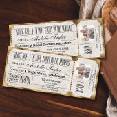 RSVP写真素朴付きヴィンテージムービーチケット 招待状