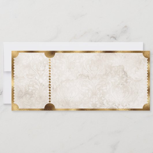 RSVP写真素朴付きヴィンテージムービーチケット 招待状 (裏面)