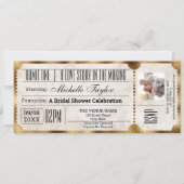 RSVP写真素朴付きヴィンテージムービーチケット 招待状 (正面)