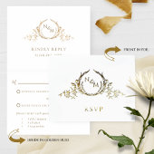 RSVP実在付きホイルエレガントモノグラム 箔カード
