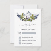 RSVP山林素朴の水の色モダン 招待状 (正面)