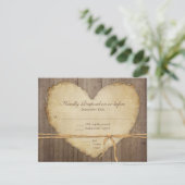 RSVP応答ウッドフ素朴ェンスボードハート 出欠カード (スタンド正面)