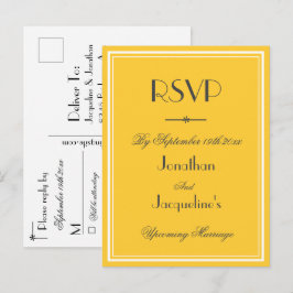 RSVP応答エレガントクラシック結婚の インビテーションポストカード