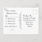 RSVP応答エレガントクラシック結婚の インビテーションポストカード (裏面)