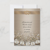 RSVP応答カードの金ゴールドとダイヤモンド 出欠カード (裏面)